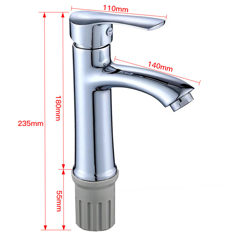 Washbasin Hot and Cold Faucet Bathroom Wash Basin Household Basin Inter-Platform Basin Wash Basin Single Cold Engineering Faucet Water Tap