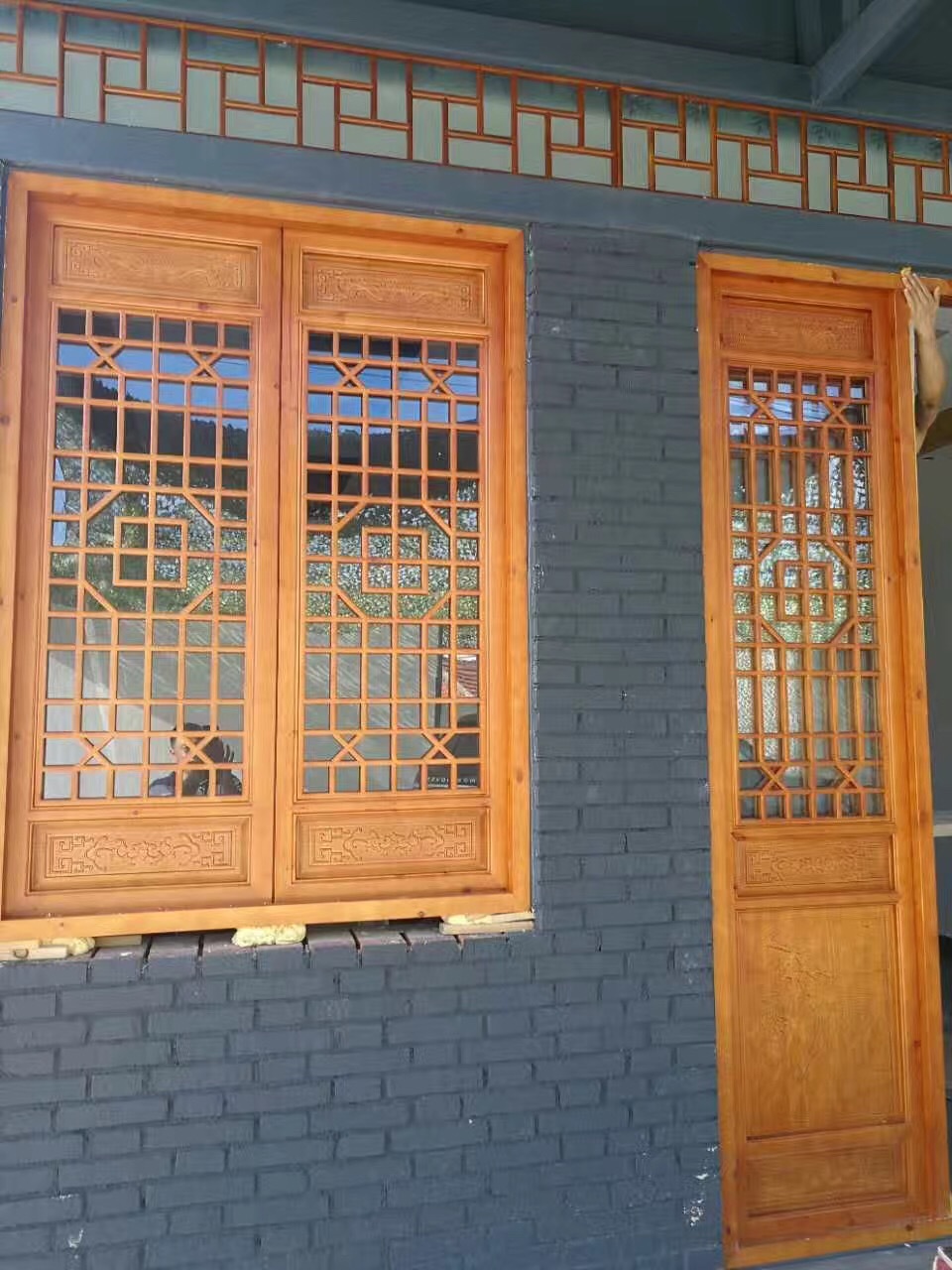 中式实木门 仿古寺庙门窗 原木门 子母门 室内套装门定制厂家直销