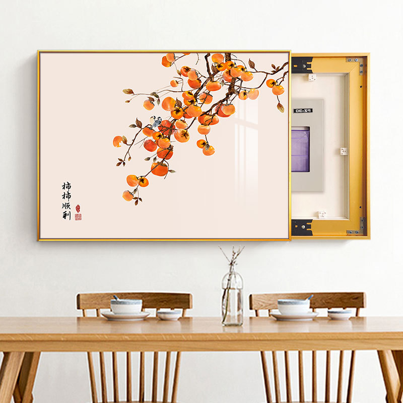 表箱装饰画新中式电表箱感总闸开关画框电柜挂画2023年新款壁跨境