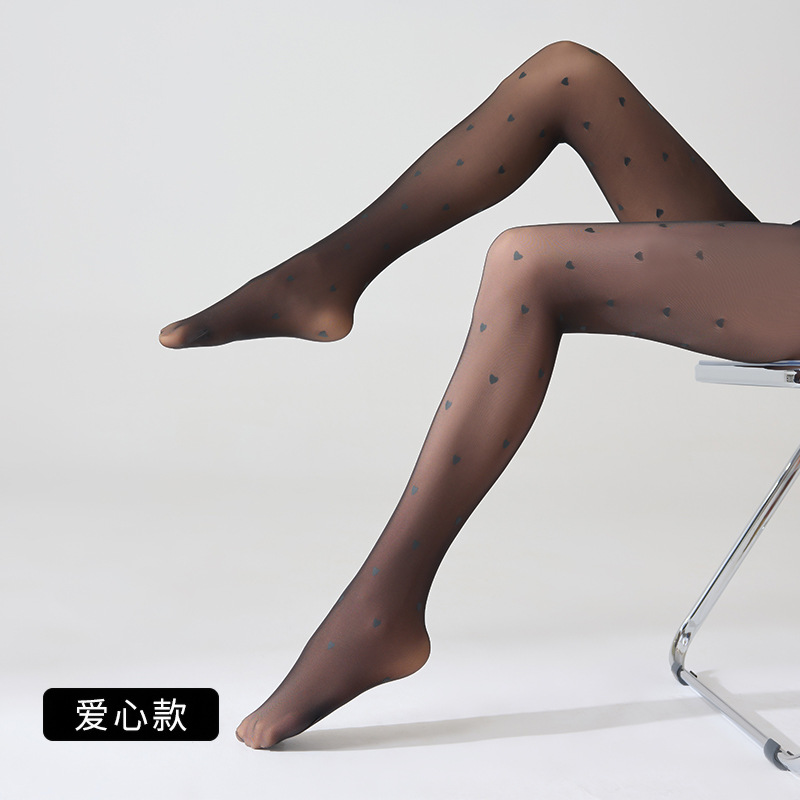Spring and Summer Black Silk Superb Fleshcolor Pantynose Pantyhose Wholesale Black See-through One-Piece Socks Letter Dot Sexy Panty-Hose Stockings for Women