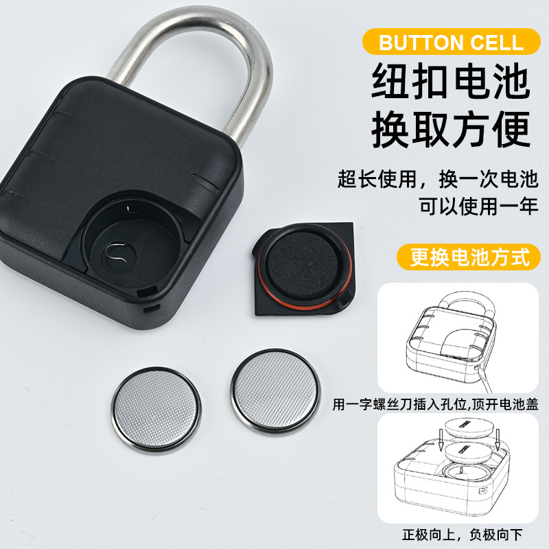 Smart Fingerprint Padlock with Password Required App Bluetooth Unlocking Password-Protected Electronic Lock Home Dormitory Cabinet Drawer Security Lock