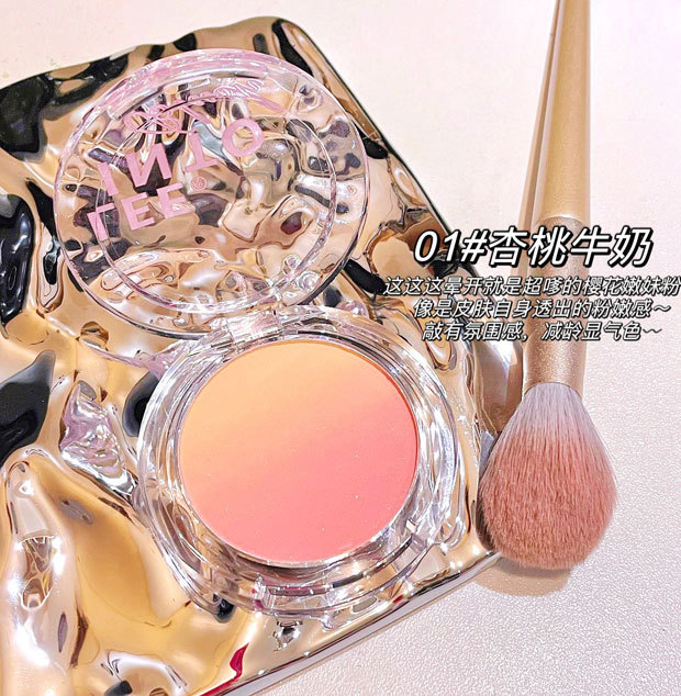 Leeinto Smart Pink Mist Gradient Blush Matte Natural Nude Makeup to Improve the Complexion Girl's Chin Blue Chin Purple Rouge Pink