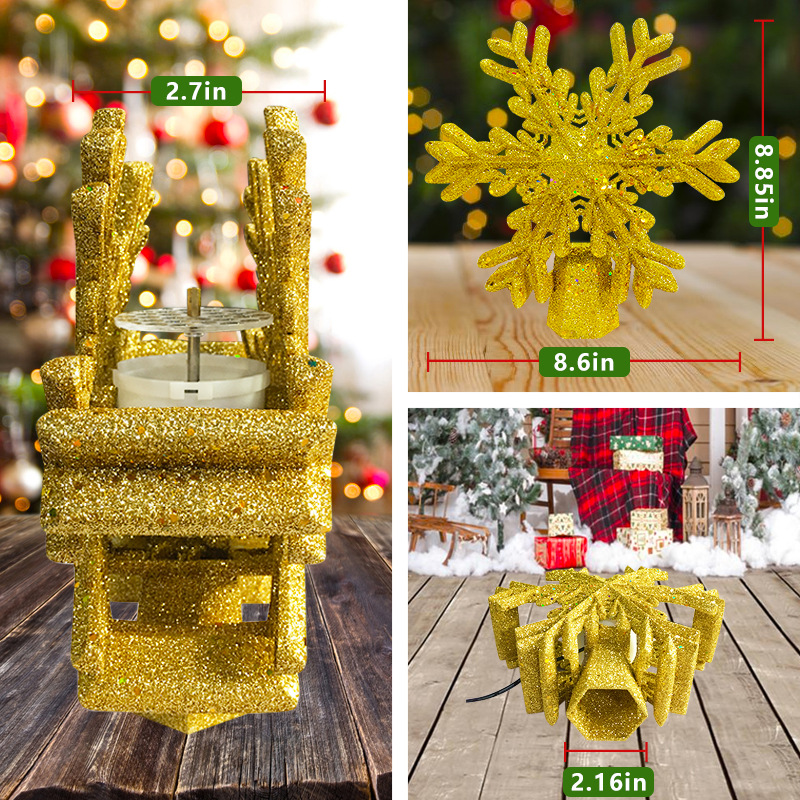 Exclusive for Cross-Border Led Tree Top Snowflake Star Light Projection Snowflake Christmas Rotation Starry Sky Gift Decorative Setting