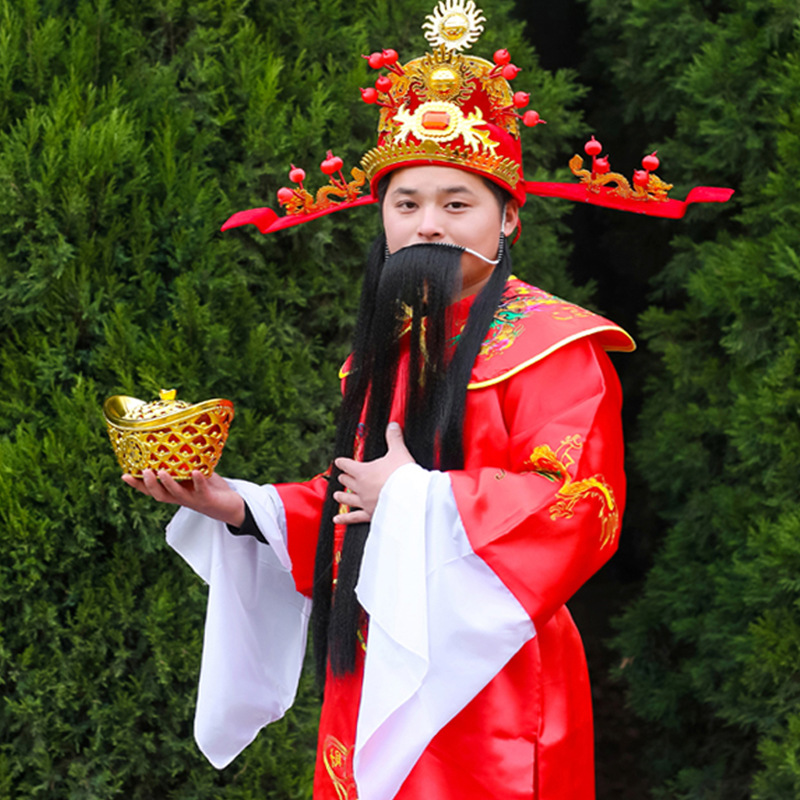 新财神衣服开业庆典公司年会演出新年财福禄寿喜财神爷服装表演服