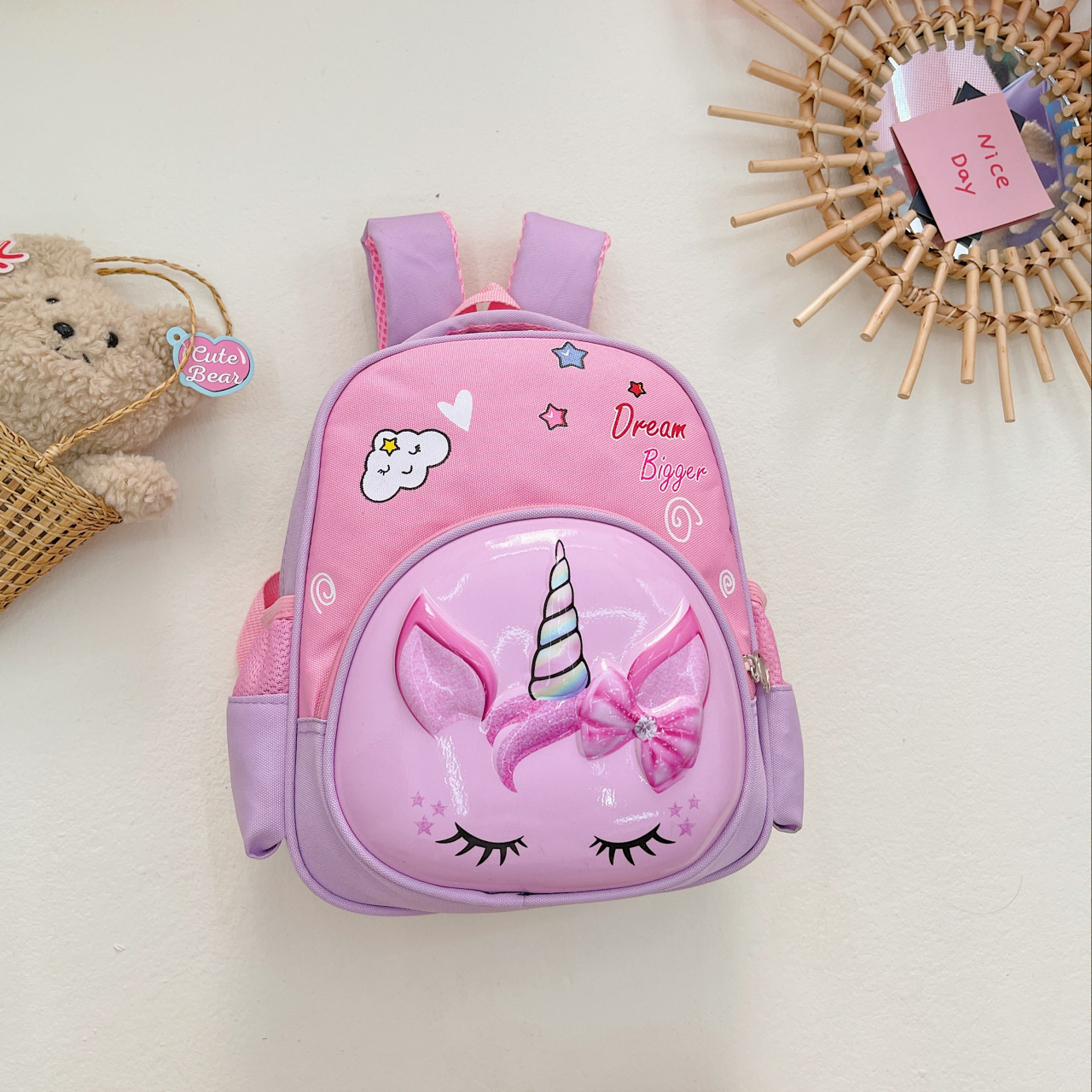 Wholesale New Cute Cartoon Three-Dimensional Kindergarten Backpack 3-6 Years Old Girl Large Capacity Lightweight for Going out Backpack