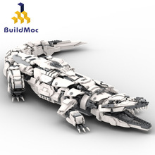 BuildMoc创意积木中型鳄鱼怪兽积木玩具成人收藏拼搭积木机械鳄鱼