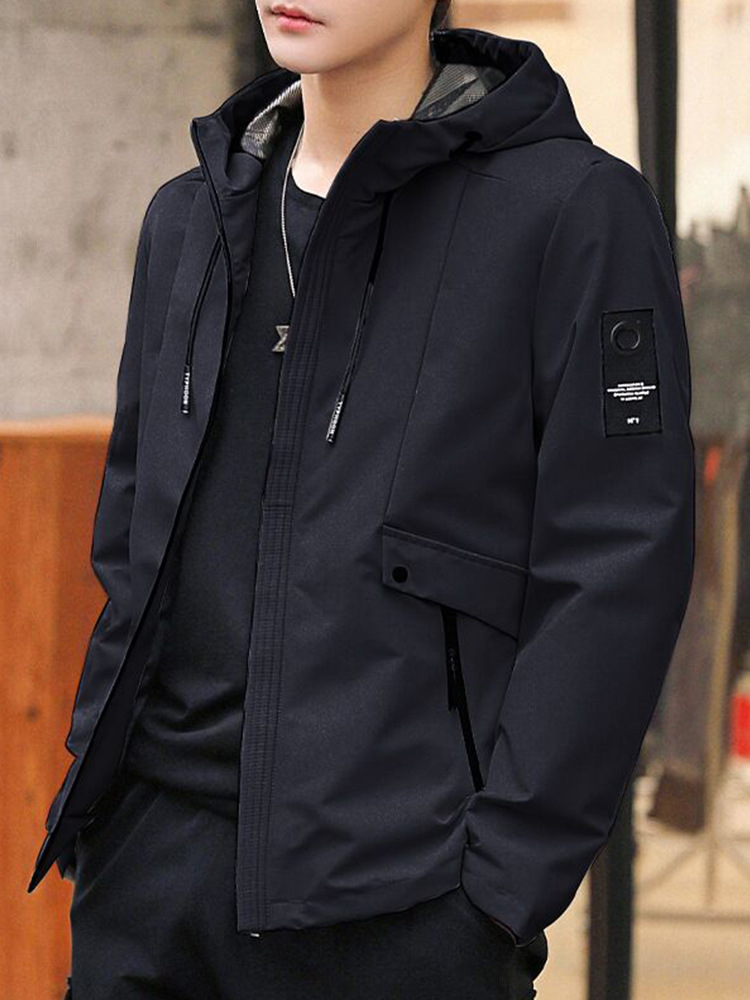 外套男春秋2022新款黑色大码男士休闲上衣潮流帅气宽松工装夹克男