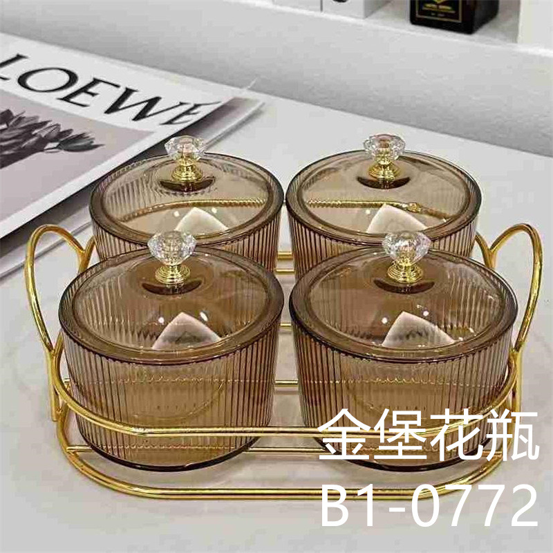 Brown round Plastic Fruit Plate Living Room Coffee Table Household Storage Box Tea Tray Snack Plate Snack Plate Dried Fruit Box