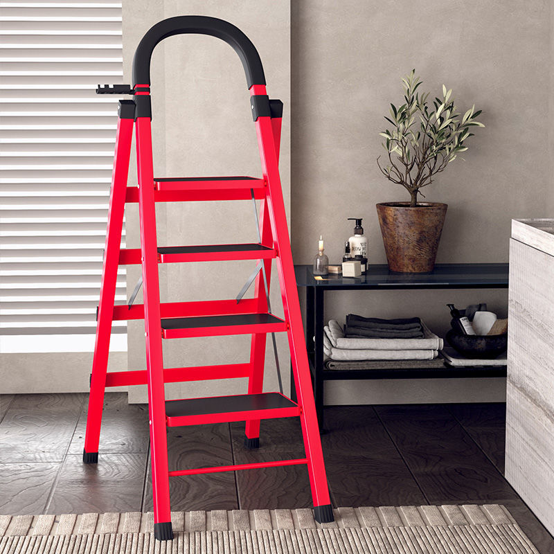 室内小楼梯多功能加厚升降梯子家用折叠人字梯铝合金五步伸缩爬梯