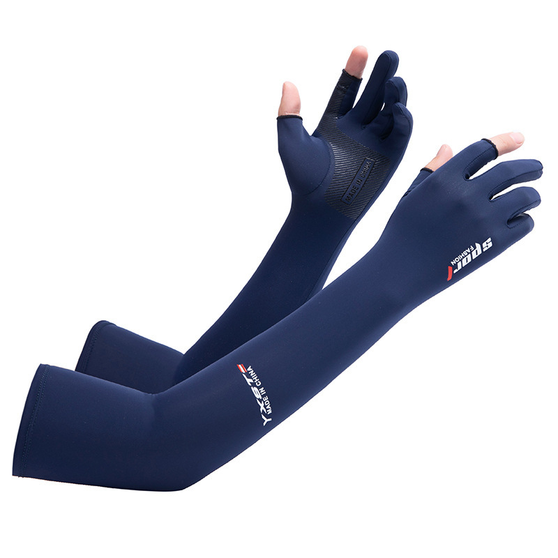 New Ice Sun Protection Oversleeve Ice Silk Baby Boy and Girl Summer Gloves UV Arm Guard Oversleeves Driving Sleeve Thin Leak Two Fingers