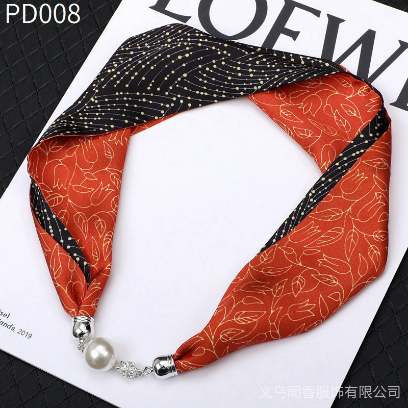 Internet Celebrity Hot Selling Same Necklace Scarf Magnetic Snap Polka Dot Business All-Matching Collarbone Decorative Scarf Shirt/T-shirt Scarf