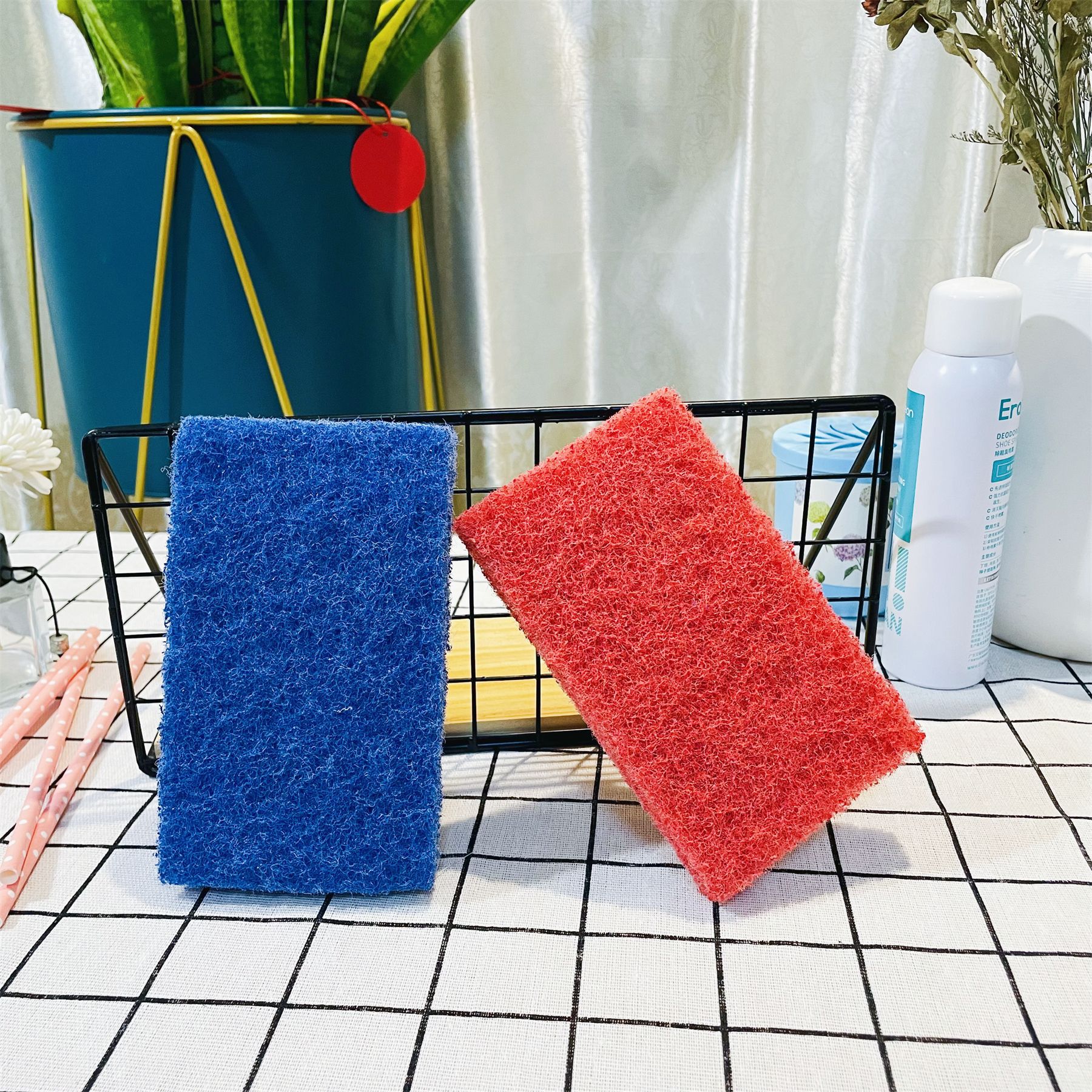 家用含砂海绵擦百洁布片厨房刷锅布洗碗不沾油清洁洗锅神器抹布