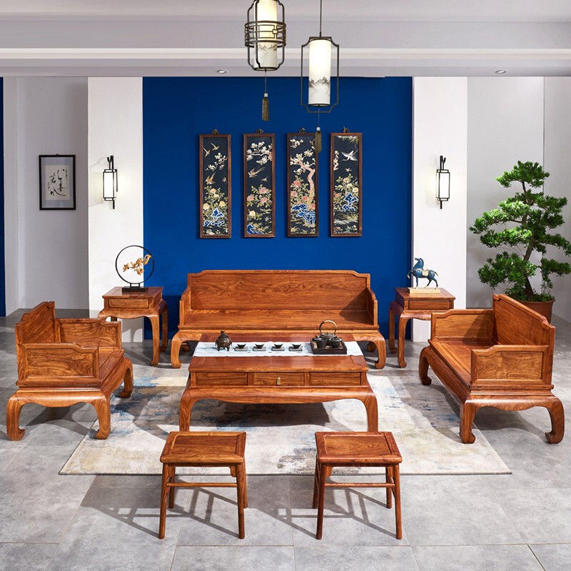 红木家具非洲花梨明式沙发自由组合家用中式客厅小户型沙发