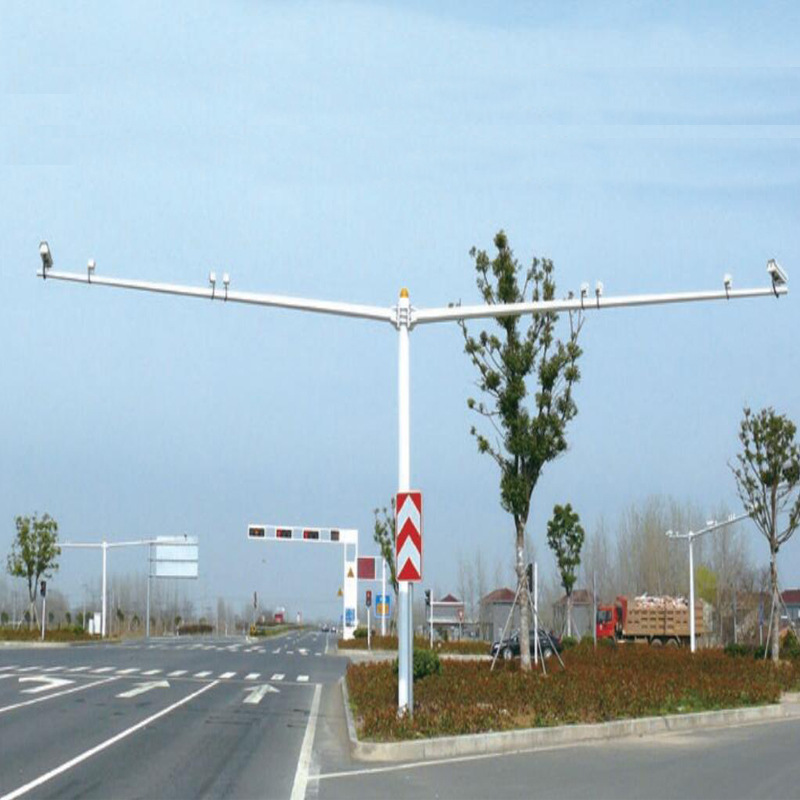交通杆件厂家 安防户外监控立杆 路口八角监控杆件圆锥电子警察杆