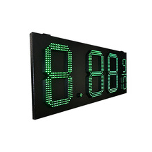 户外大尺寸LED显示屏绿色数字15英寸防雨数字铁箱加油站Led油价牌