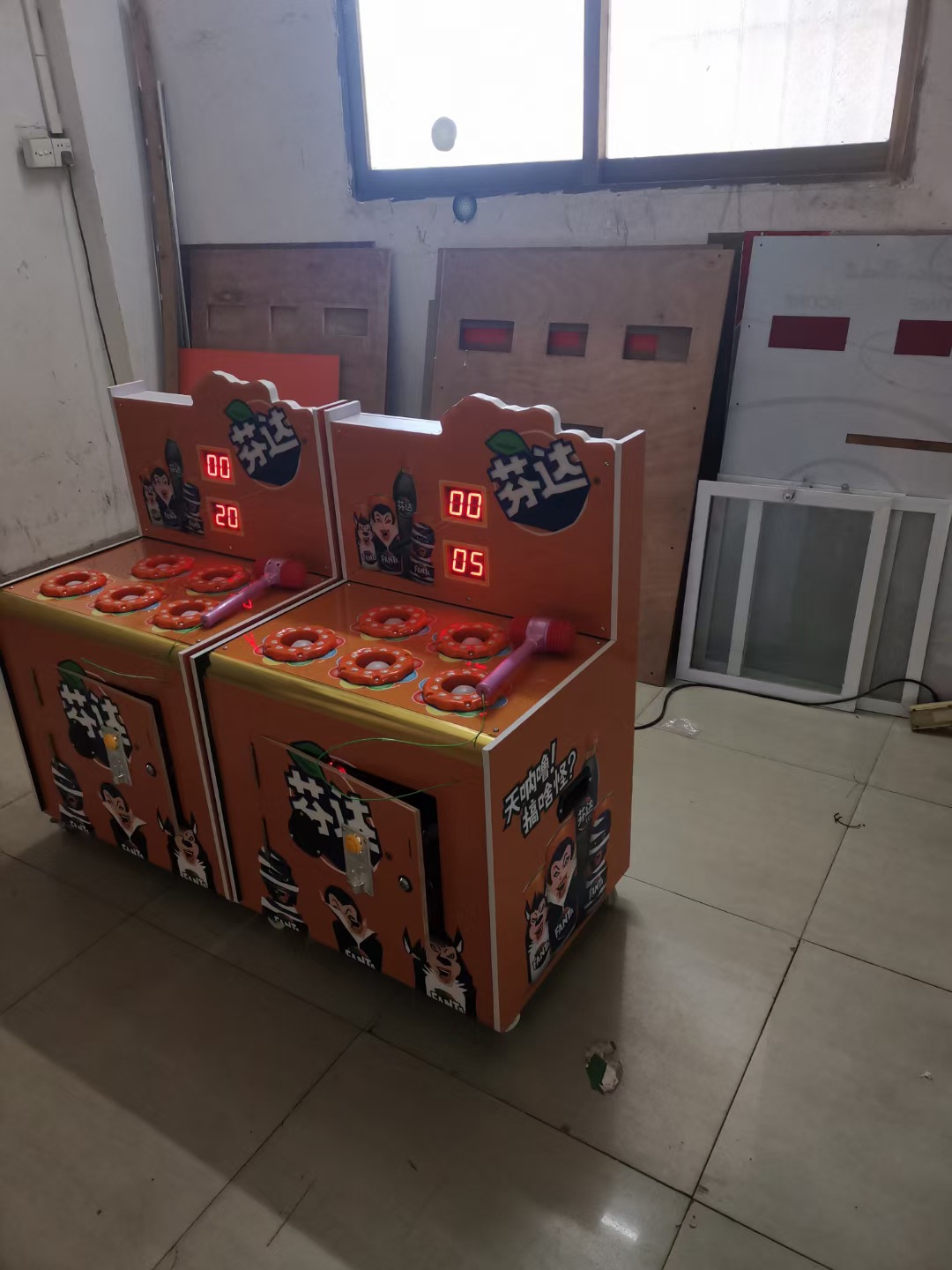 网红新款商用投币扫码儿童敲击双人打地鼠游戏机亲子互动益智娱乐