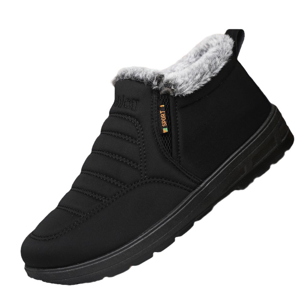 2023 New Cotton Shoes Winter Velvet Thermal Non-Slip Platform Men's Shoes Thickened Slip-on Men's Short Snow Boots