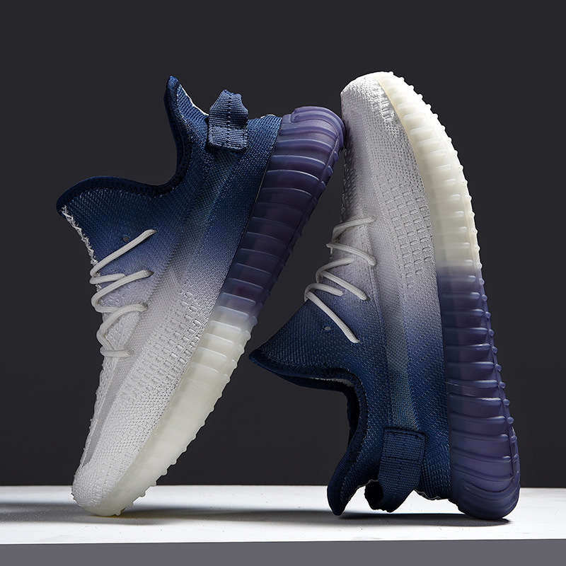 炫彩渐变椰子鞋350情侣鞋2022新款休闲鞋飞织透气休闲跑步运动鞋