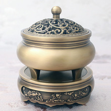 铜香炉二龙炉二龙戏珠香炉大号祠堂用炉黄铜铸造黄色仿古包邮