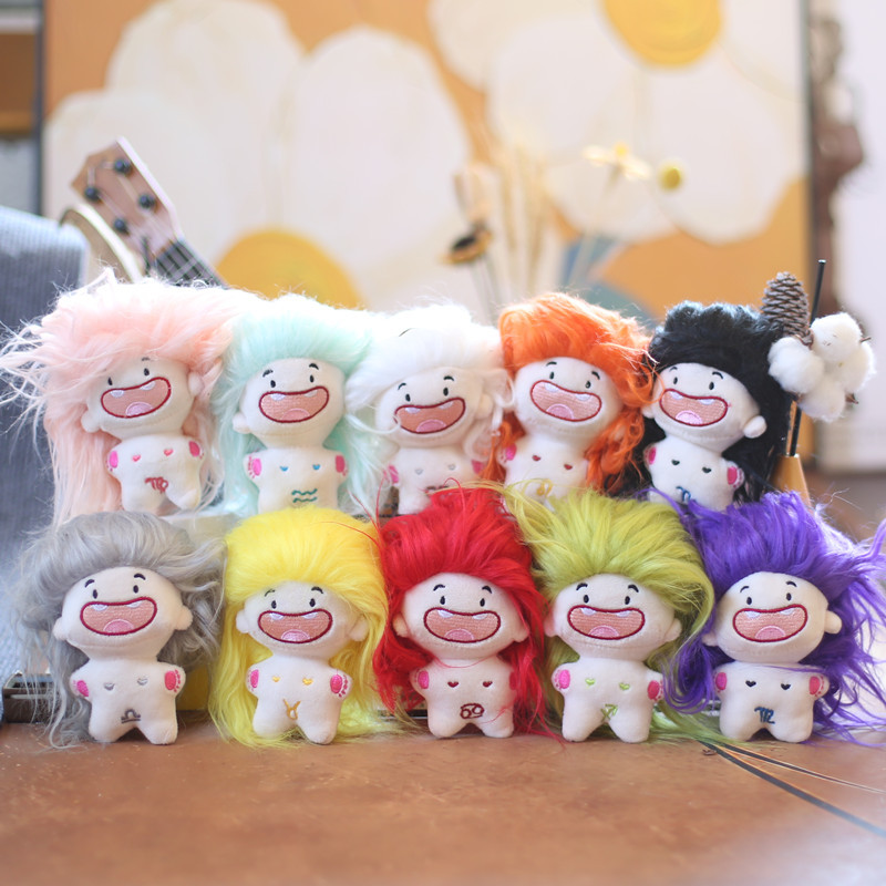 Internet Celebrity Cute Funny Missing Teeth Small Pendant Plush Toy Doll Cotton Doll Bag Pendant Key Ring