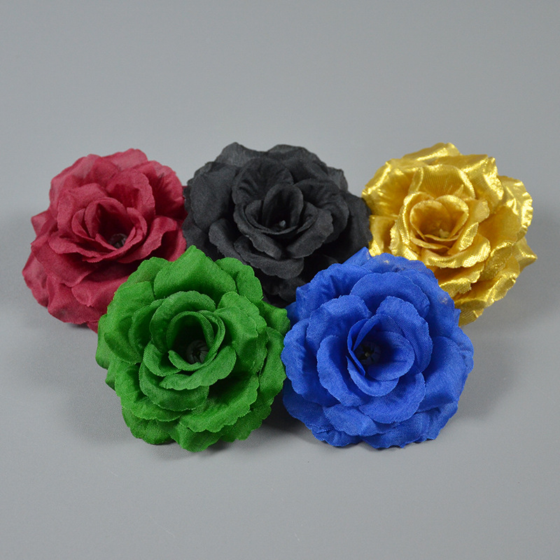 artificial rose flower cross-border hot selling 8cm rose wedding decoration flower wall decorative flower arrangement headdress clothing accessories