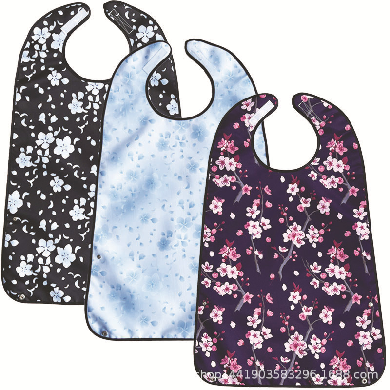 亚马逊热卖跨境货源老人吃饭用的围兜防水成人围裙老年人围嘴饭兜