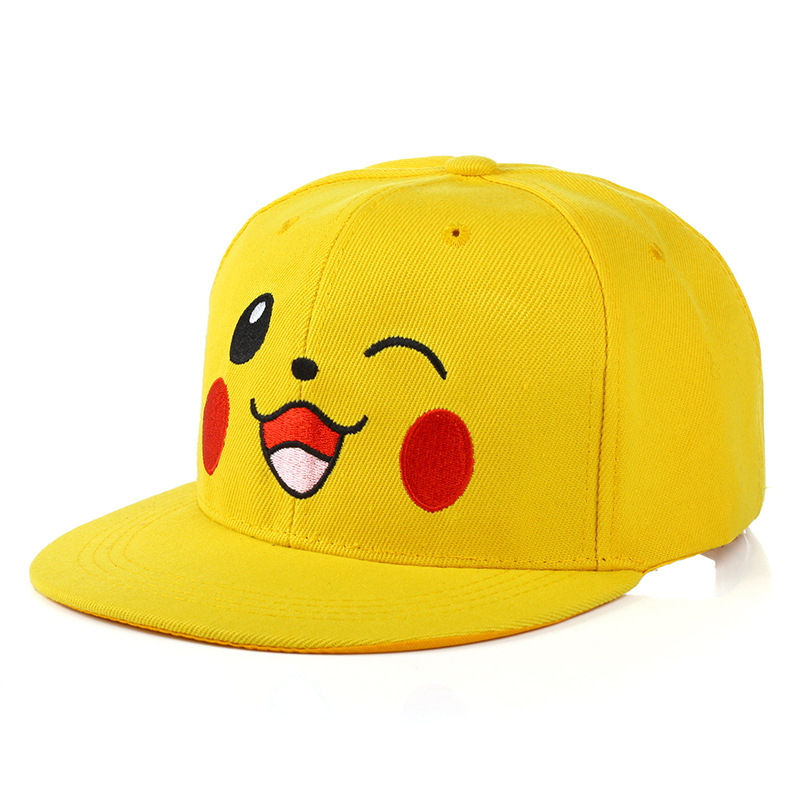 New Fashion Pikachu Hat Pokemon Go Pokemon Parent-Child Flat Brim Hat Hip Hop Hat Baseball Cap