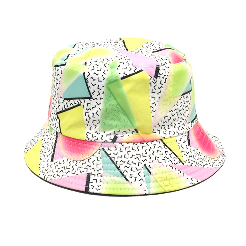 Amazon Men's and Women's New Geometric Diamond Patterns Bucket Hat Fashion Trendy Graffiti Bucket Hat Women's Sun Hat