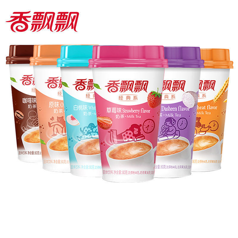 香飘飘奶茶80g*4杯红枣原味咖啡白桃杯装下午茶经典奶茶代冲饮