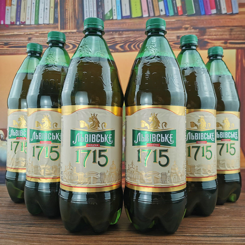 1715ml*3桶原装乌克兰1715啤酒小麦精酿啤酒爽口清爽黄啤酒
