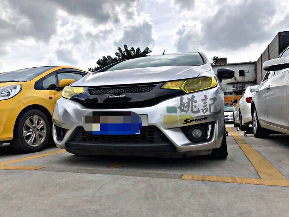 1417款新5 飞度中网改装 无限款无标黑色材料蜂窝前脸格栅