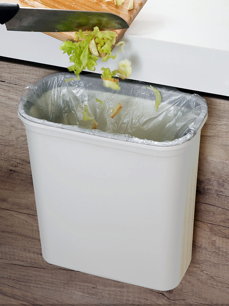 厨余垃圾桶免打孔壁挂式厨房分类收纳桶家用橱柜门废纸篓拉圾筒