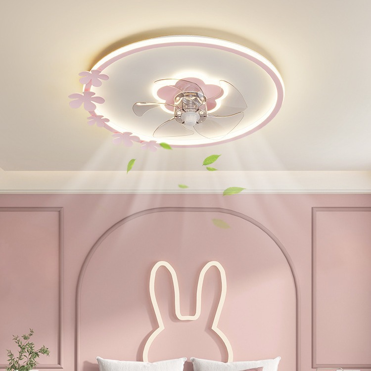 儿童房吸顶灯静音风扇灯全光谱护眼卧室灯现代简约创意个性房间灯