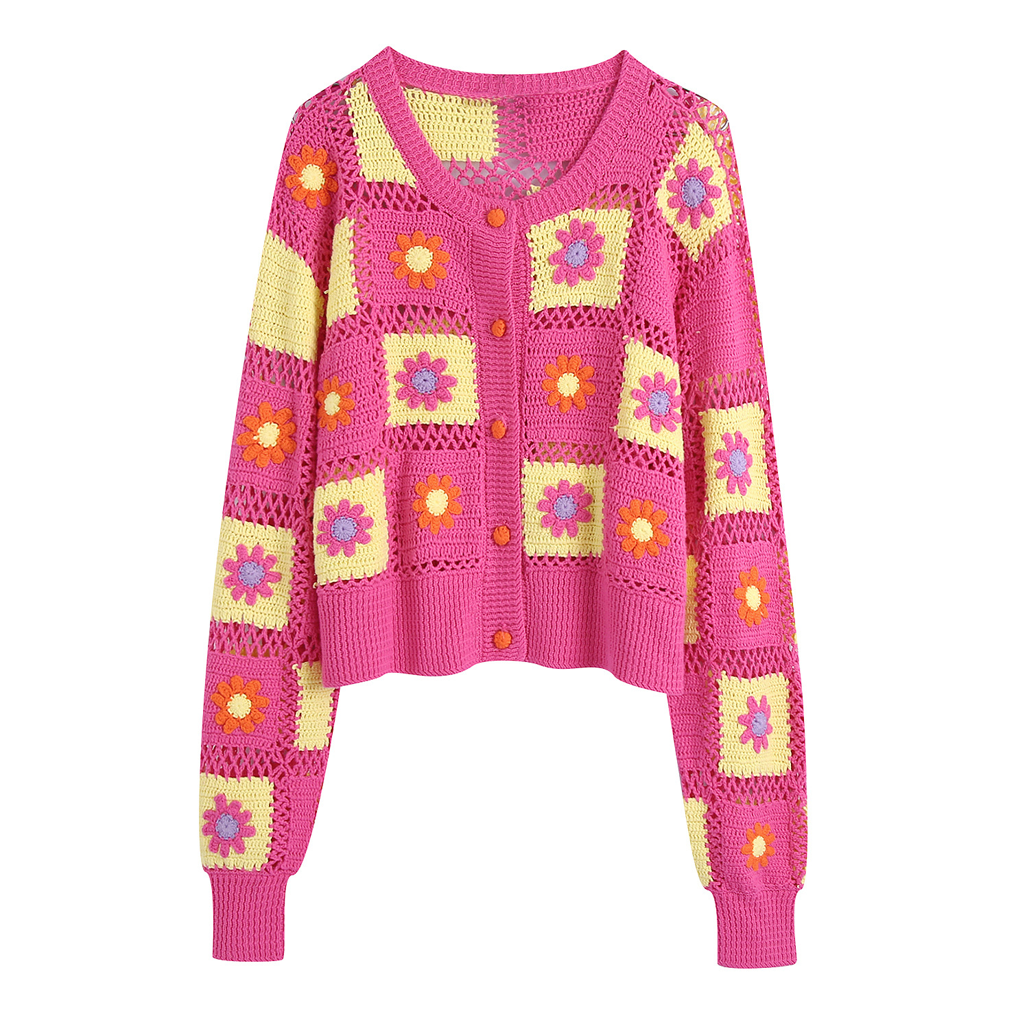 钩针编织开衫毛衣图片