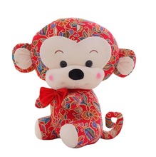 创意中国风毛绒布艺猴子公仔可爱猴子吉祥物儿童玩偶娃娃工厂批发