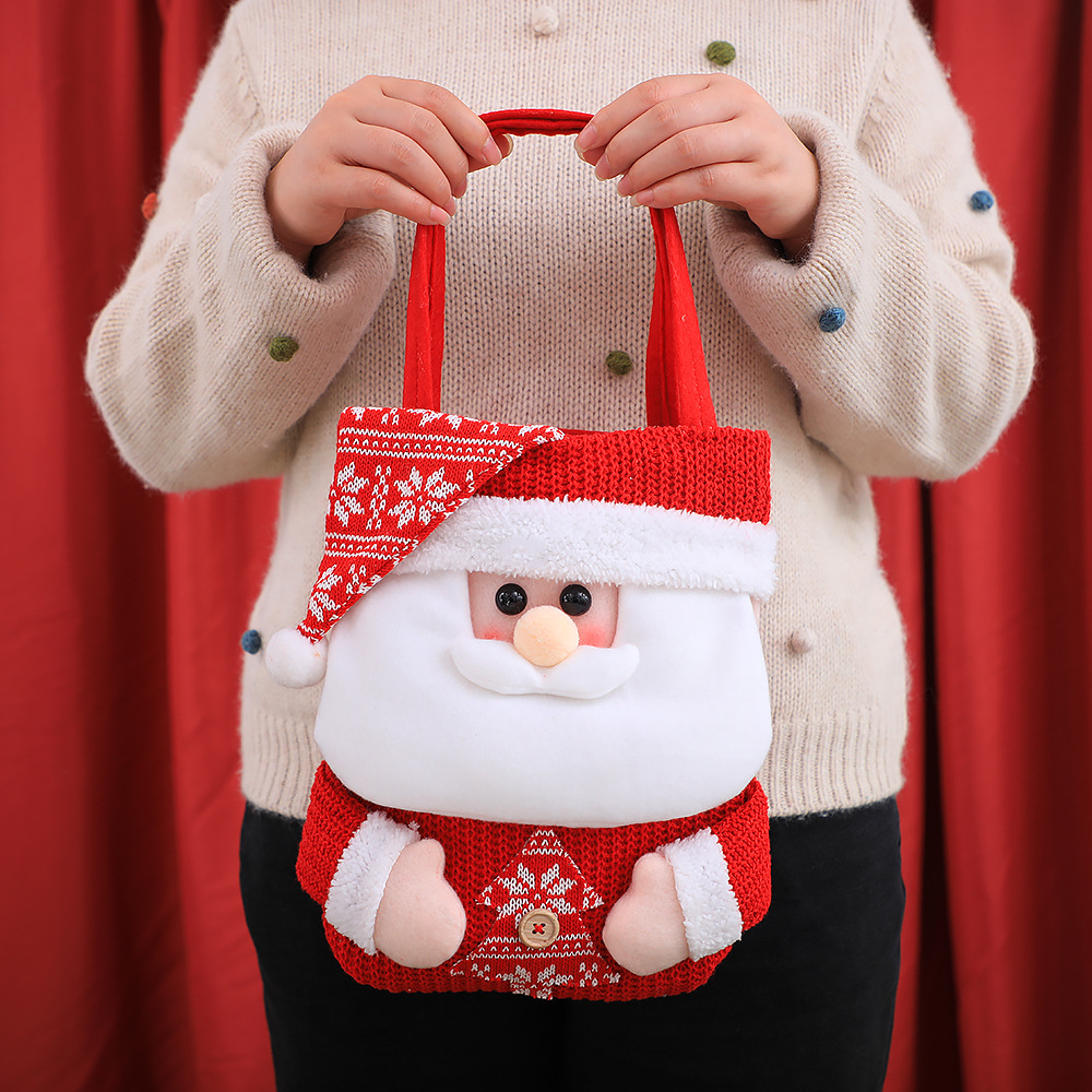 Christmas Gift Bag Christmas Eve Apple Bag Gift Bag Handbag Flip Hat Cartoon Candy Bag Factory Direct Sales