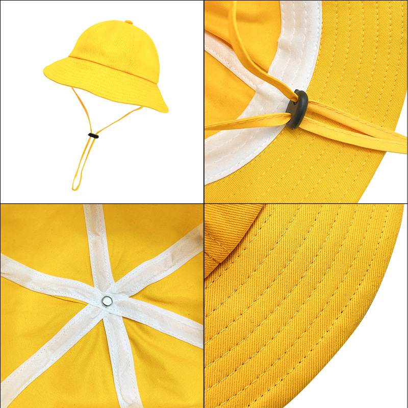 Children's Yellow Hat Custom Kindergarten Primary School Student Ball Head Fisherman Hat Boys and Girls Japanese Baby Children's Hat