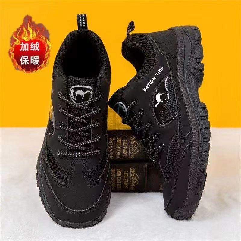 Outdoor Men's Hiking Shoes Comfortable Men's Casual Sports Shoes Warm Thickened Hiking Snow Boots Walking Shoes for the Old