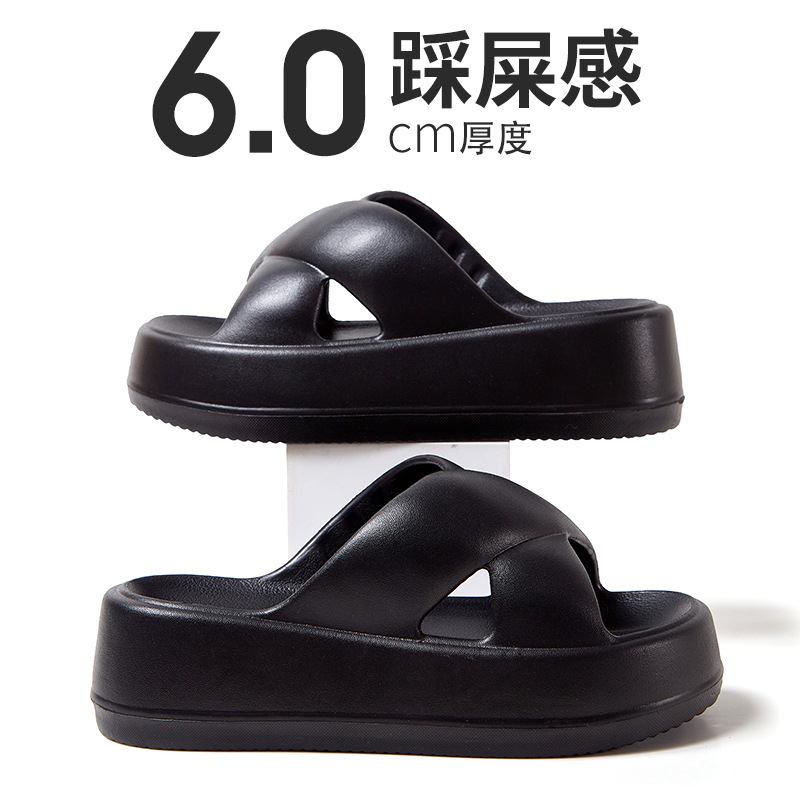 new platform sandals women‘s eva cross internet-famous outdoors korean summer comfortable muffin slippers cross-border wholesale