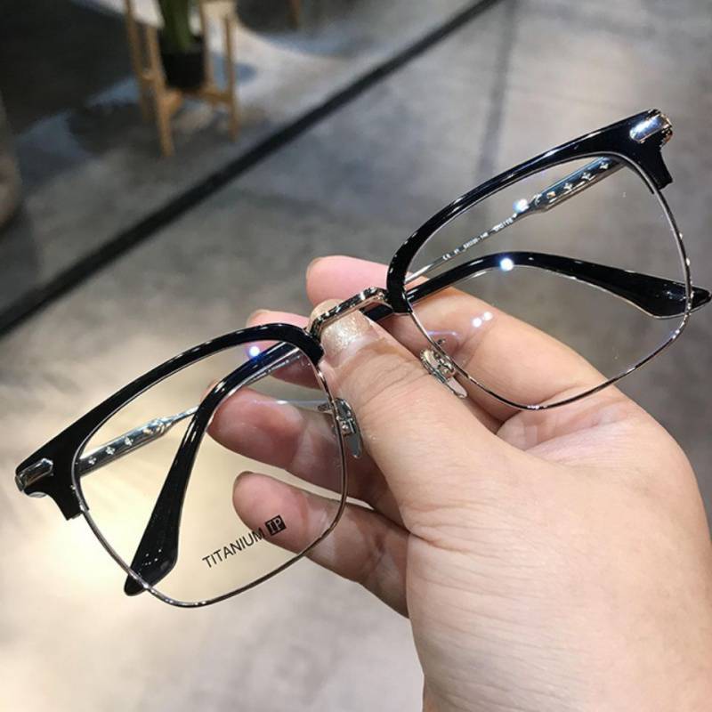 大脸眼镜男周杰伦同款克罗心眼镜框复古刻可配有度数近视眼镜潮