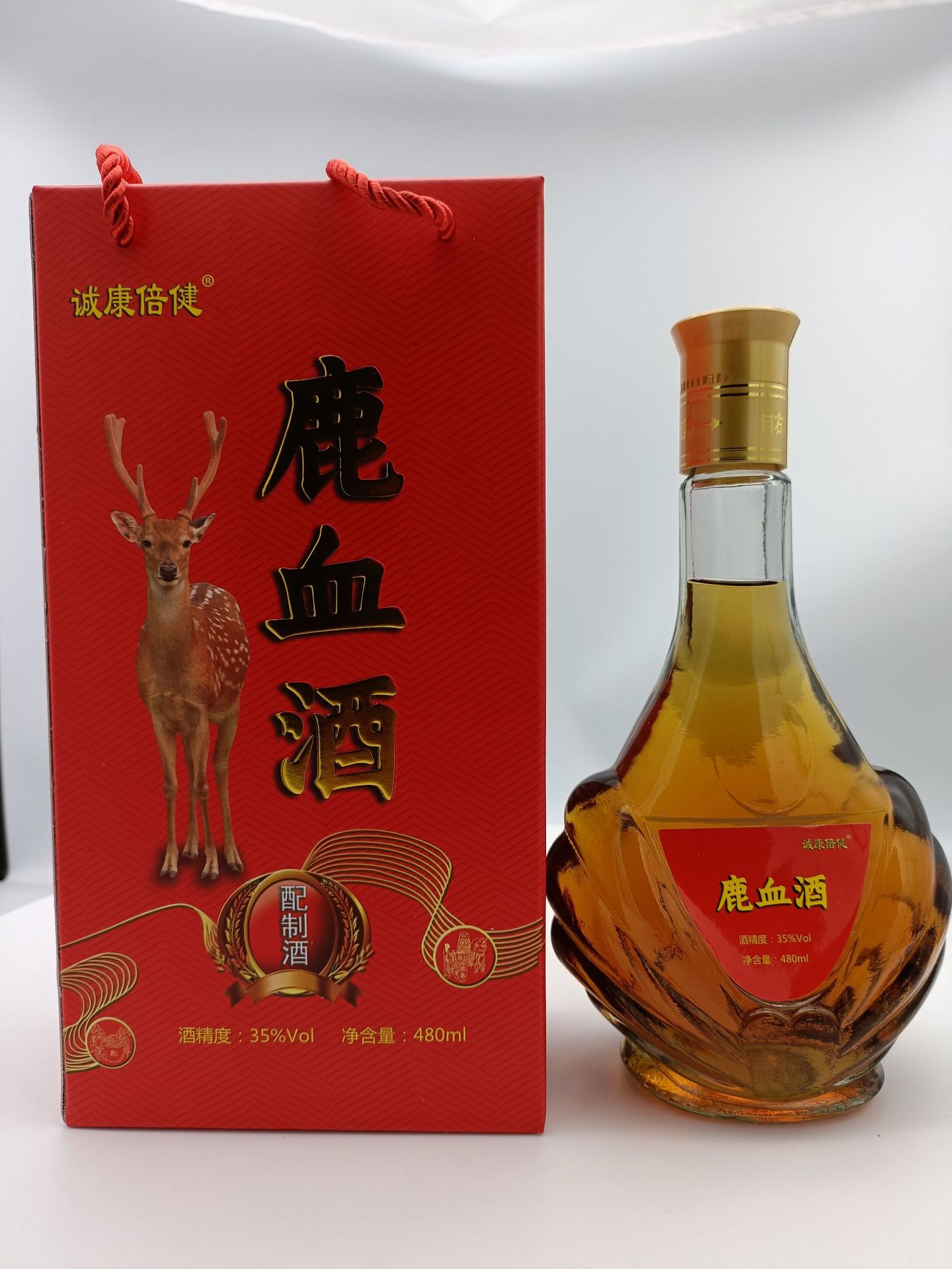 厂家直销鹿血酒酒人参酒装礼盒整箱批发