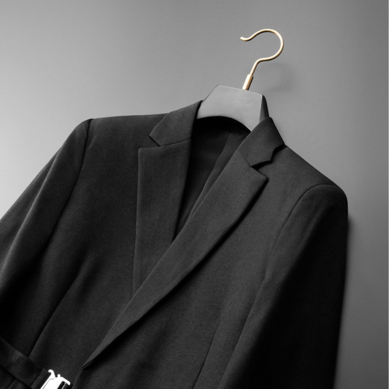 华夫格西装套装男士秋季高级感修身休闲西服英伦雅痞小西服外套