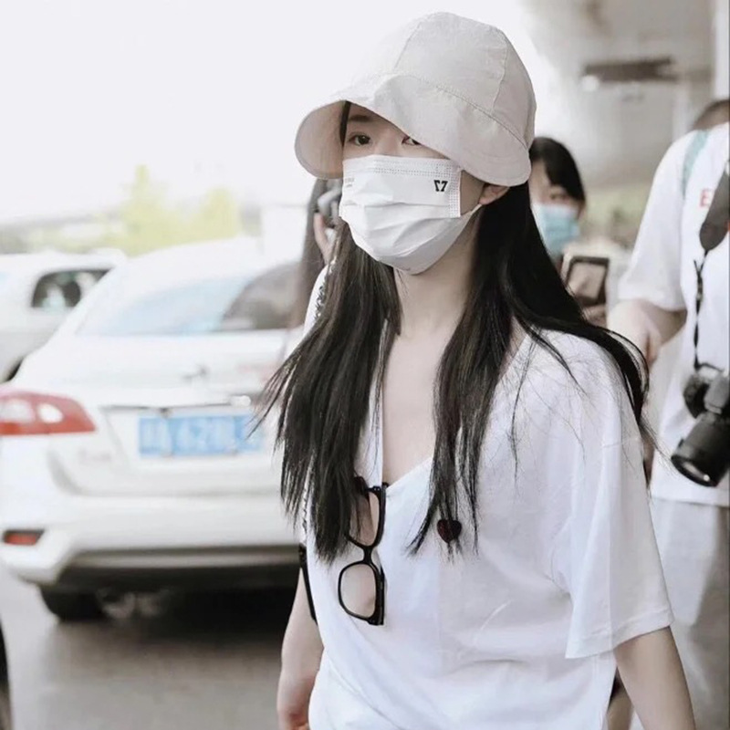 赵露思同款遮阳帽子女春秋防紫外线空顶遮脸夏季太阳帽防晒帽2020