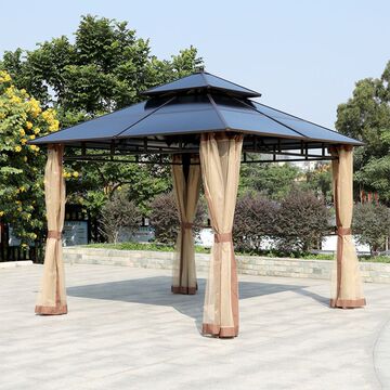 户外凉亭花园庭院别墅帐篷四角亭农家乐工地茶水亭阳光板室外亭子