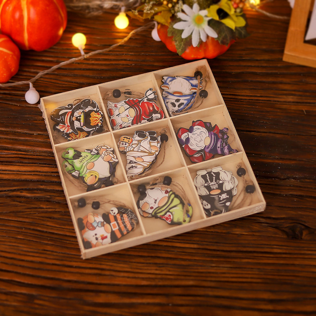 Halloween Wooden Pendant Creative Wooden Crafts Holiday Party Ornaments Home Courtyard Scene Dress up Wholesale