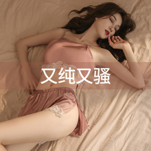 情趣衣服方便免脱床上性感睡衣女暴露女装吃奶套装内衣小胸聚拢女