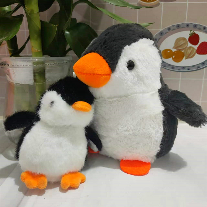 新款仿真母子企鹅毛绒玩具可爱南极小企鹅公仔婚庆抓机布娃娃挂饰