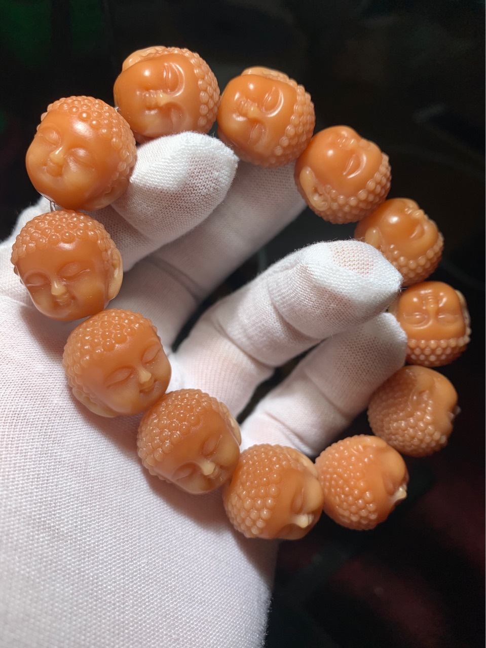 风华菩提根雕刻宝宝佛手串黄菩提雕刻宝宝小佛头男女菩提文玩手链