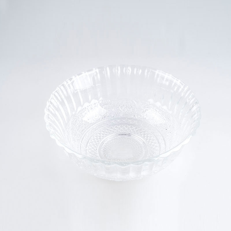 Large Capacity Fruit Salad Bowl Household Egg Beating Bowl Glass Soup Bowl Rice Noodle Bowl Pattern Dessert Bowl