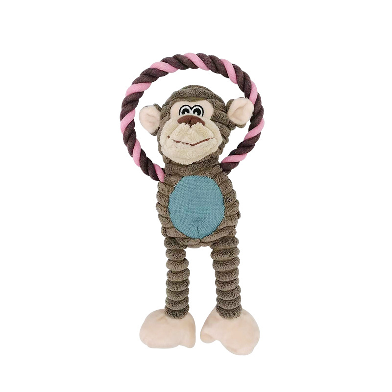 Pet Toy Bite String Monkey Pug-Dog Plush Toy Dog Sound Cleaning Dog Cotton String Supplies in Stock